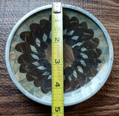 Vintage Butterfly Wing Art Trinket Dish Made In Brazil Wall Art Brown 4 3/4″