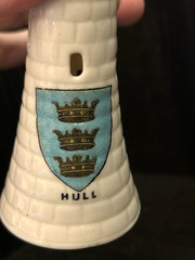 CARLTON CRESTED CHINA Lighthouse w Hull Crest W&R STOKE ON TRENT Sailor Beware