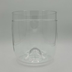 VTG Murano Hand-Blown Clear Glass Modernist Art Vessel W/Bubble Base – 6.5” x 6”