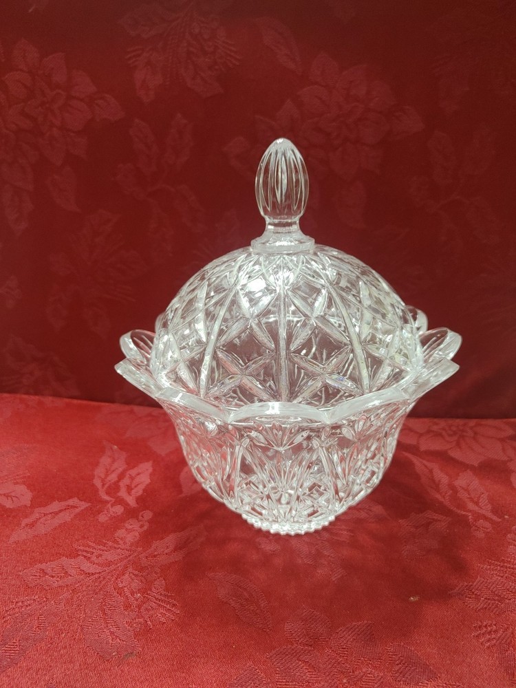 Vintage DePlomb Lead Crystal Candy Dish With Lid- Gorgeous Design!