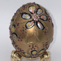 SIGNED Nannette Fenn “Eggs”traordinaire Designs Floral Faberge Inspired Egg USA