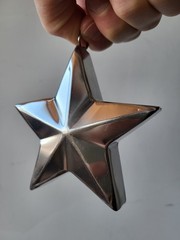 Modernist Metal Star Decor • Handcrafted Heavy Object • German Vintage Design