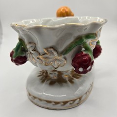 VTG Porcelain Centerpiece Bowl Cherub Occupied Japan Hand Painted Gold Trim