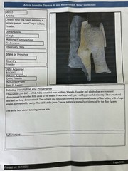 RARE PRE-COLUMBIAN JAMA-COAQUE HUMAN EFFIGY ENGRAVED CLAY FIGURE FROM ECUADOR