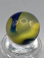 .87″ Akro Blue Egg Yolk Shooter Marble- #CE128