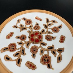 Hand Made Pottery Rhodes Greece Round Dish Plate Dish Bony Original Ceramics VTG