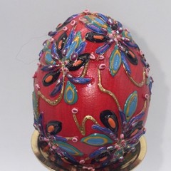 SIGNED Nannette Fenn “Eggs”traordinaire Designs Floral Faberge Inspired Egg USA