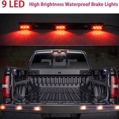 15″ Black Stainless Steel 3 Lights 9 Identification Light Bar – 1 Pcs Clearan…