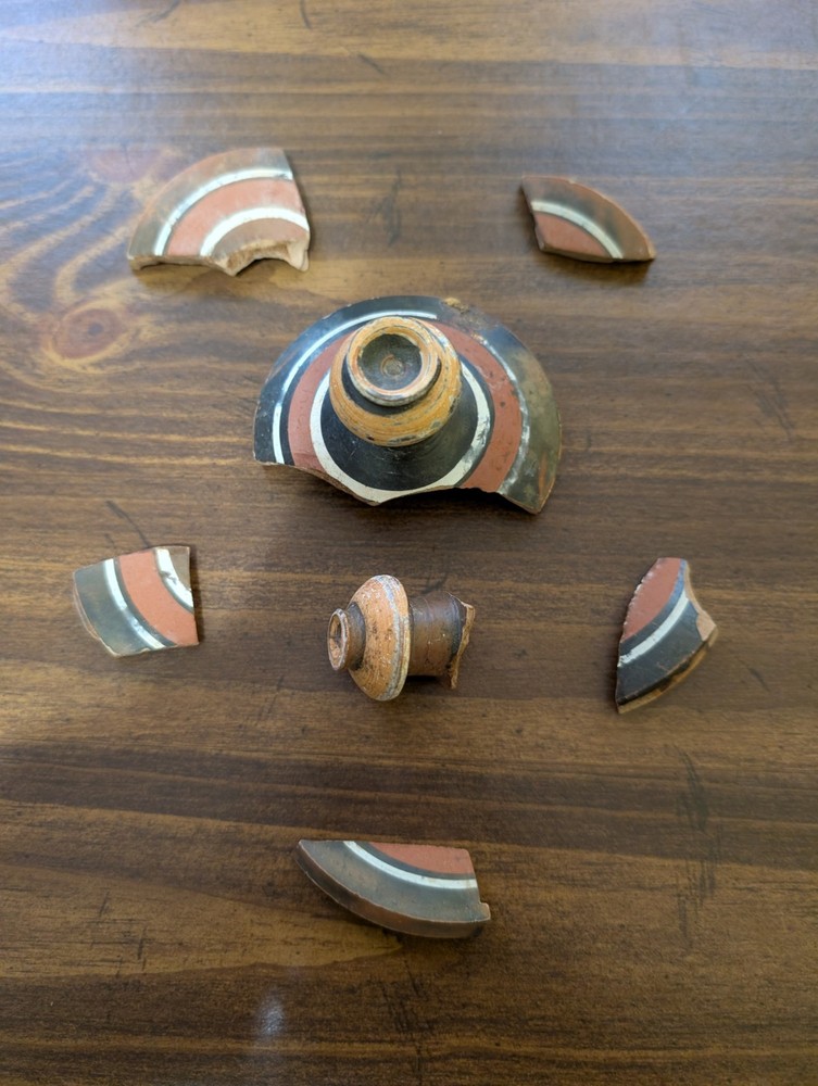 Ancient Greek Pottery Lid Fragments Authentic
