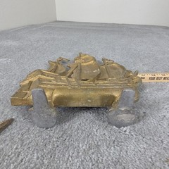 Vtg Nautical Sailing Ship Cast Aluminum Wall Hanging Doorstop Japan Made In Lot