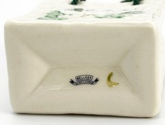 Belleek BCIS Ceramic Shopping Bag, Collectors Society, Shamrocks, Vintage