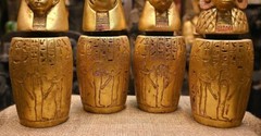RARE Egyptian Antiquities Canopic jars (sons of Horus) jars for mummification BC