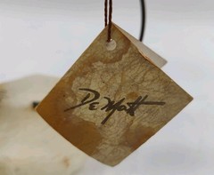 Vintage MCM Demott BiPlane Golden Metal Stone Base Art Decor Signed