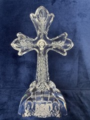 NWT Waterford Lismore 7″ Standing Lead Crystal Standing Cross – No Box