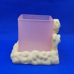 Vintage New 2000 Roman Inc. Cherub Angels Embracing Candle Holder Rare!