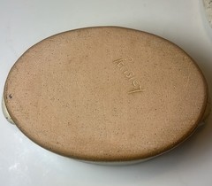 Parsley Pottery Cream Speckled Oval Dish with Lid