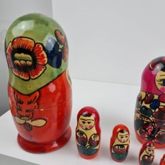 Vintage MATRYOSHKA Russian Traditional Hand Painted Wood Nesting Dolls 1960’s