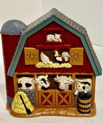 1997 Home Interiors Farm Barn Animals Sunflowers Wall Hanging Art Decor