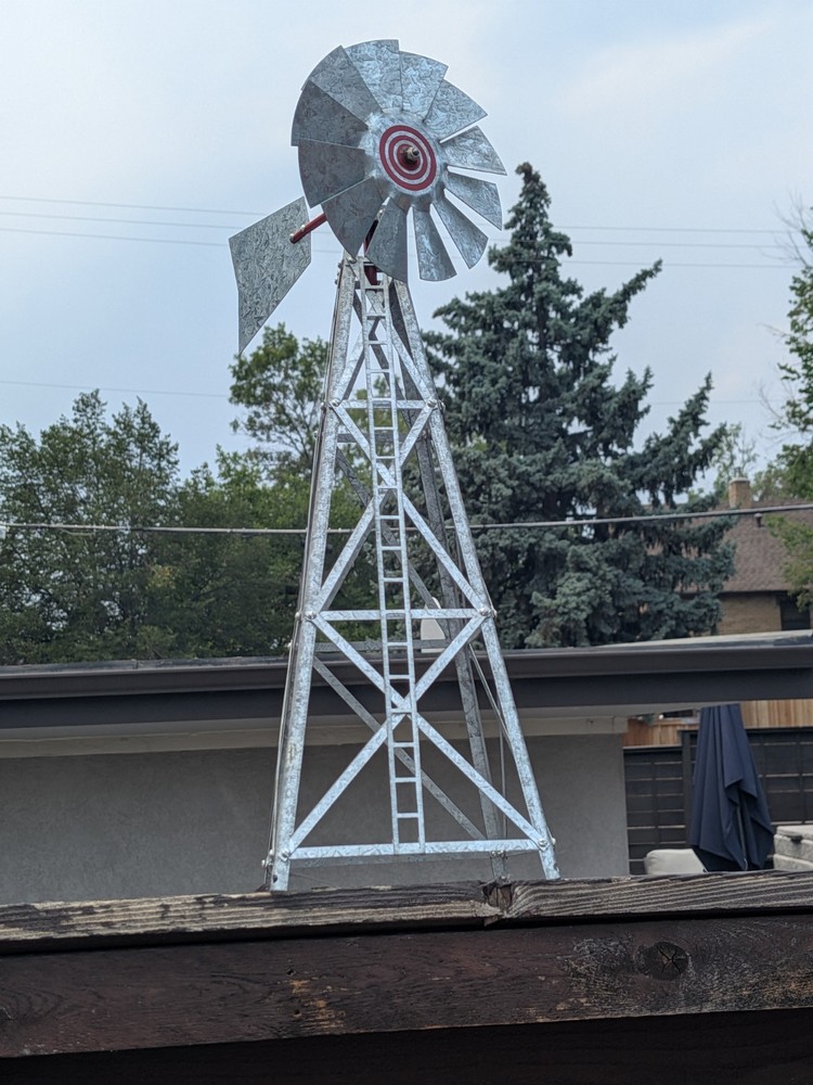 Vtg Aero Windmill Galvanized Steel 17″ Model 12-B Wind Powered Salesman Sample