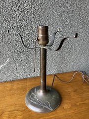 Arts Crafts Vintage Lamp Mid Century Nouveau Tiffany Era ATTr: Heintz Art Metal