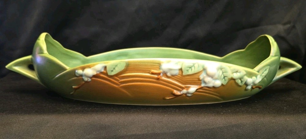Roseville Pottery Blue Snowberry Console Bowl 1BL2-12 17″ Vintage
