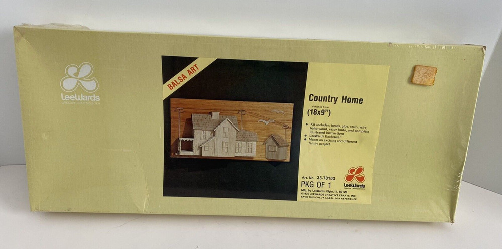 Vintage 1975 LeeWards Creative Crafts Country Home Art #33-70103 Balsa Art – New