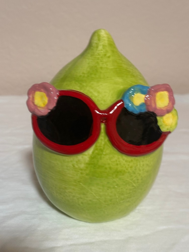 LIME CERAMIC SUNGLASSES FRUIT EVERYDAY LIVING 7″ SUMMER DECOR