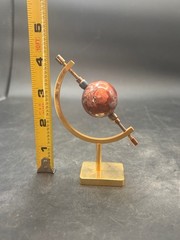 Vintage Brecciated Jasper Stone Calliper Armillary Small Celestial Figurine