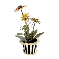 Vintage Italian Tole Sunflower Flower / Floral Arrangement Toleware Plant