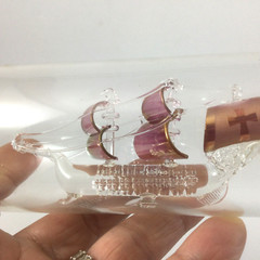 VTG Mayflower Glass With Small Ship Inside A Bottle Britain 8″