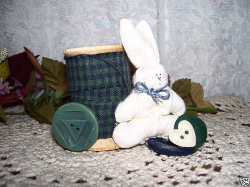 thread Spool Buttons Bunny Craft Decor
