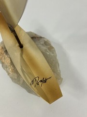 Demott Brass Kite Board Sailing Sculpture on Quartz Base