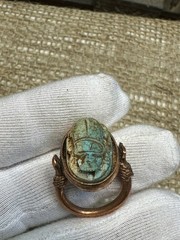 Authentic Ancient Egyptian Antiquities Egyptian Copper scarab Ring Egyptian BC