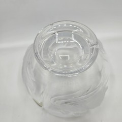 Vintage French Teleflora 24% Lead Crystal Frosted Swan Footed Candy Bowl