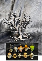 Neil Eyre Designs Halloween Haunted 3D Tree 10 Ornaments Witch It Clown Dracula