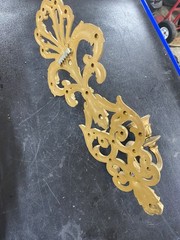 2 Burwood Products Gold Tone Wall Art Candle Plastic Holder Sconces Vintage 15″