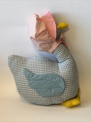 Vintage House of Hatten Gingham Goose Duck Pink Bonnet 1990s Country Decor