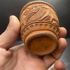 Unique Ancient Near Eastern Chlorite Stone Cup/Vase With Scene All Round