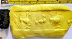 Rare Ancient Near Eastern Stone Intaglio Cylinder Seal, Impala Animals