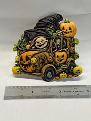 Neil Eyre Designs Halloween Haunted Witch Hat Car Ghouls Mummy Pumpkins Magnet