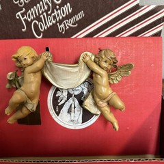 Vintage 1980’s Fontanini Italy Cherubs w/ Banner in Original Packaging Lot of 2