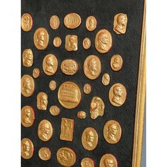 Grand Tour Revival Gilded Intaglio Arrangement on the Leather Board and in