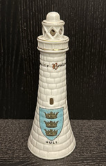 CARLTON CRESTED CHINA Lighthouse w Hull Crest W&R STOKE ON TRENT Sailor Beware