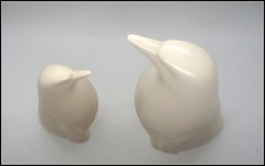 Vtg Meito Luxe China Modernist Penguin Figurine Pair MCM Noritake Blank Japan 2