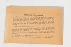 1950 H.M. TREASURY BANK OF LONDON PURCHASE TAX COUPONS ORIGINAL COVER ENVELOPE