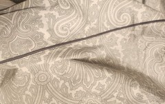 Vintage Ralph Lauren WHITE LABEL Italy King Sheet Gray Paisley Black Welt RARE