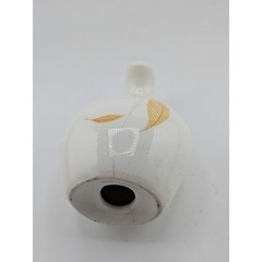 Vintage Ceramic Bird Shaker White Gold Leaf Design