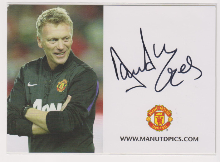 David Moyes Manchester United Hand Signed Club Card Autograph Photo