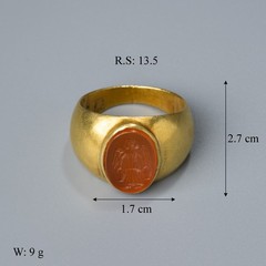 Roman Gold Ring with Carnelian Intaglio Circa 1st-2nd Century AD