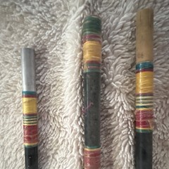 vtg Lot – 9 Traditional Bamboo Andean Tribal Folk Art Panpipe flute/blowguns